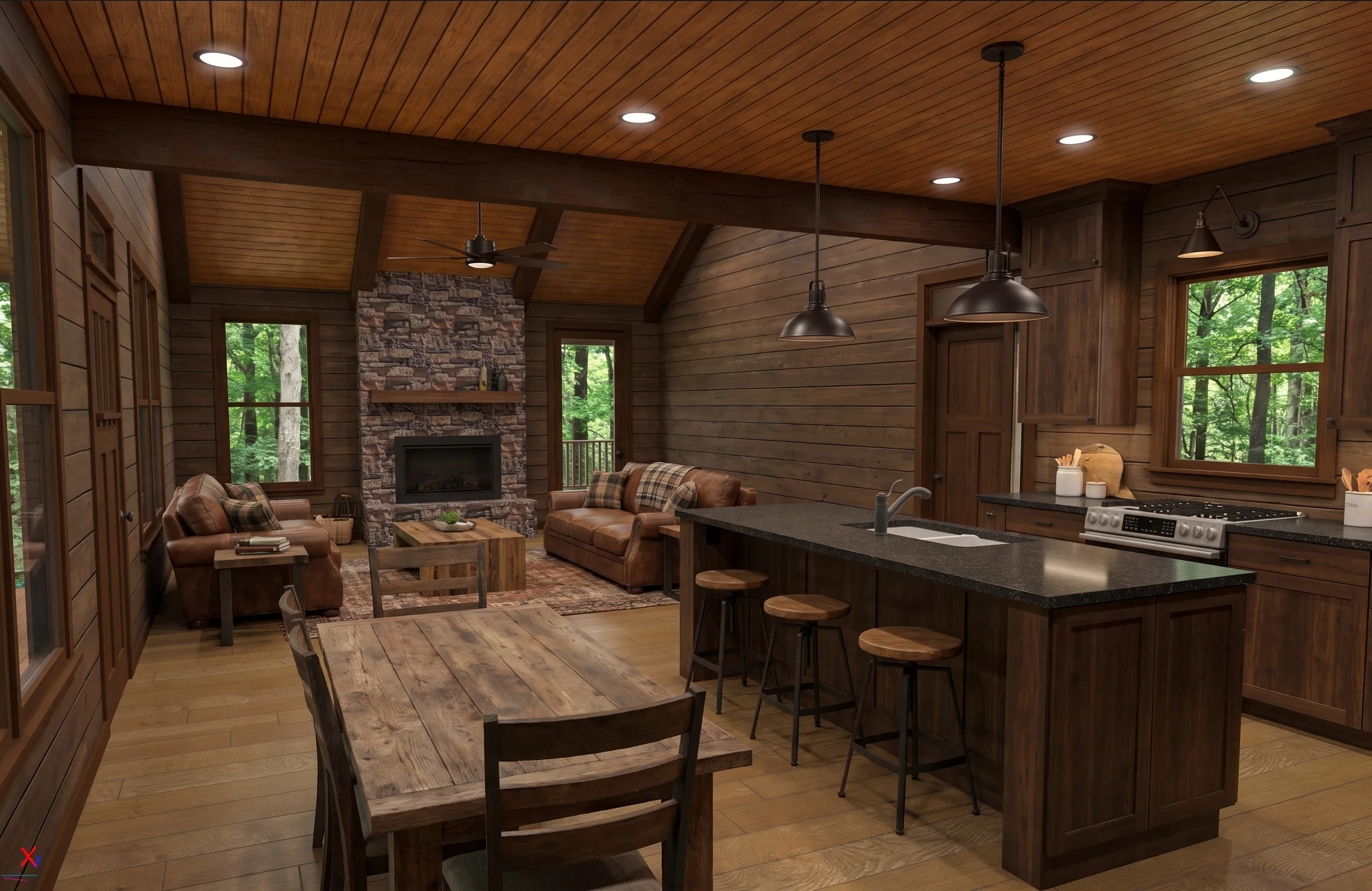 The Soque in the Cabin look — finish-study rendering 3 of 14