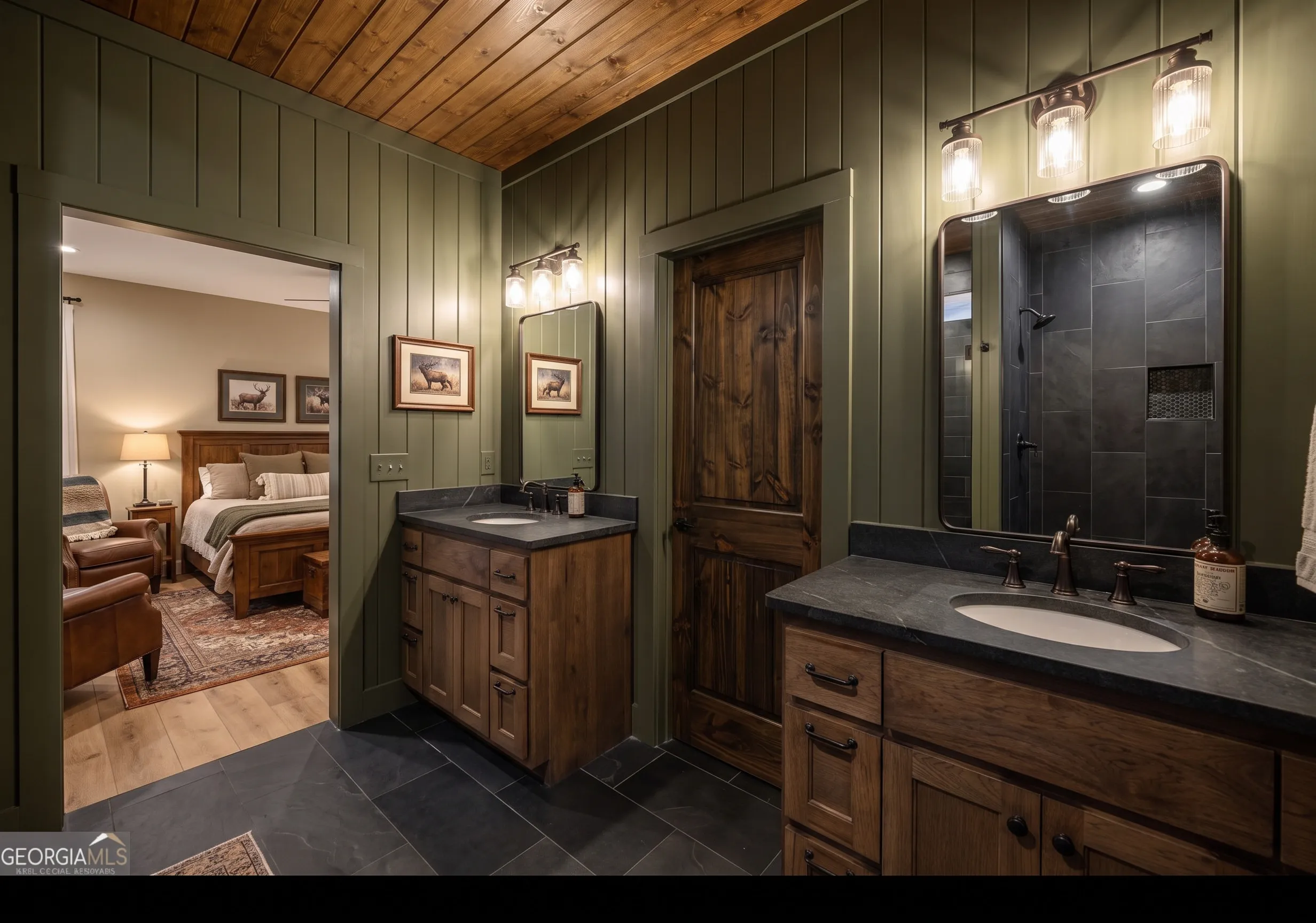 The Sautee in the Cabin look — finish-study rendering 7 of 11